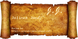 Jelinek Jenő névjegykártya
